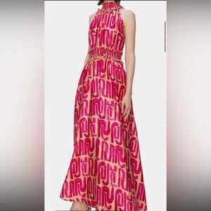 Wedding Guest Dress - Fun Pink and Tan Dress